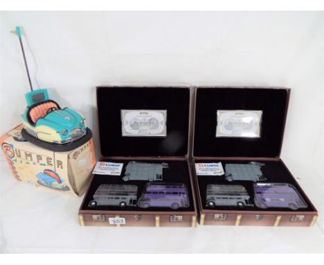 Two Harry Potter diecast collectors sets entitled The Knight Bus edition #1184 with certificate of authenticity in presentati