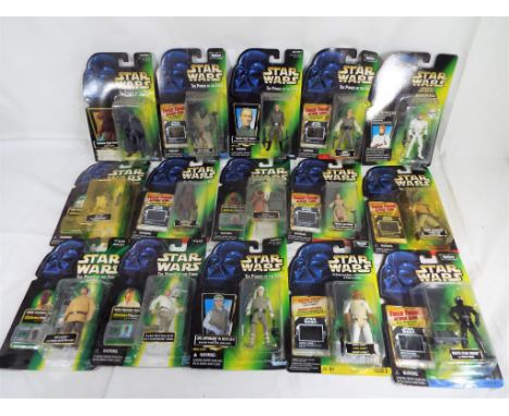 Star Wars - fifteen Star Wars action figures contained in original blister packs by Hasbro and The Kenner Collection to inclu