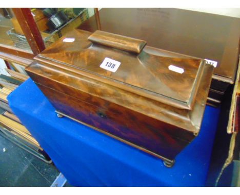 A Mahogany tea caddy a.f