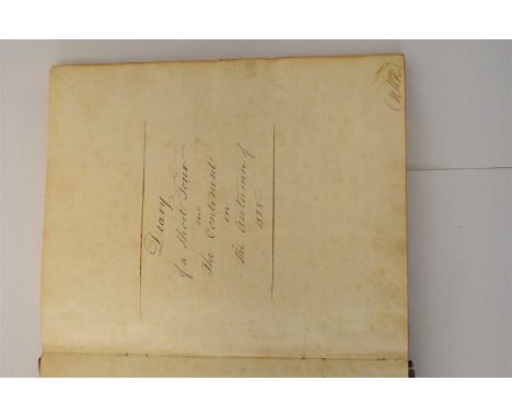 MANUSCRIPT. Diary of a Short Tour on the Continent in the Autumn of 1828. Small 4to, circa 148 pages with 48 engravings, some