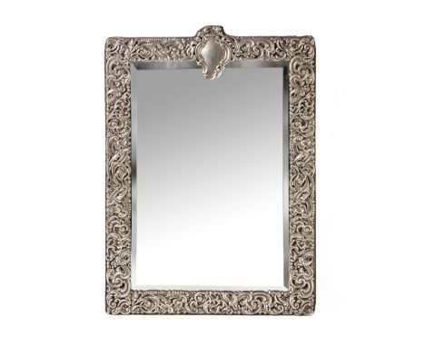Shaped rectangular with a vacant cartouche, pierced and decorated with c-scrolls and acanthus, easel-backed55cm high