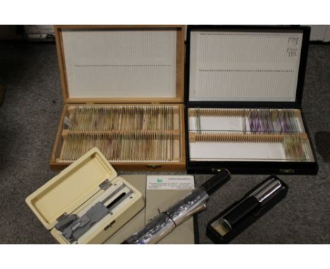 A COLLECTION OF SCIENTIFIC INSTRUMENTS TO INCLUDE A SLIDE SPREADER, AN OTIS KINGS CALCULATOR ETC