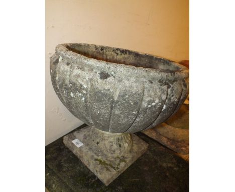 A STONE GARDEN PLANTER