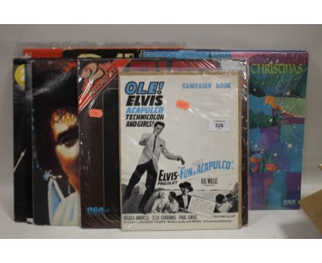 A SELECTION OF ELVIS LP RECORDS TO INCLUDE USA PRESSINGS TOGETHER WITH AN ELVIS 'FUN IN ACAPULCO' CAMPAIGN BOOK  (9)