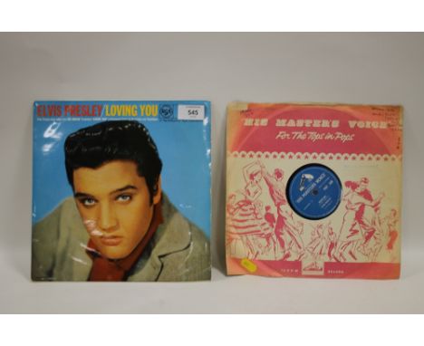 TWO ELVIS PRESLEY LP RECORDS - HOUND DOG AND DON'T BE CRUEL HMV 78 POP 249 G2-WB-5 935-1 AND ELVIS PRESLEY  / LOVING YOU RCA 