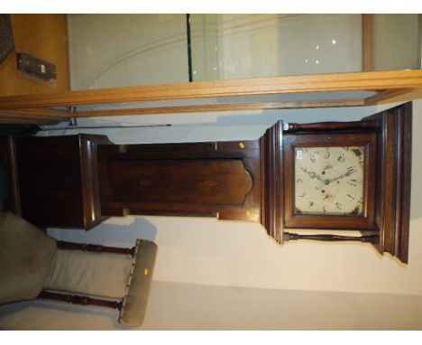 A 19TH CENTURY EIGHT DAY LONGCASE CLOCK **PLEASE NOTE IN OFFICE**