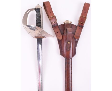 WW1 Period British 1895 Pattern Infantry Officers Sword, fine regulation pattern example with wire bound fish skin covered gr