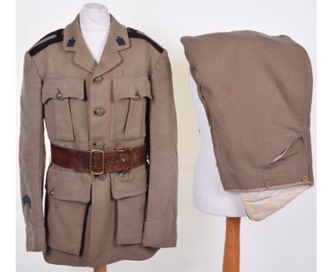 WW1 British Chaplains Service Dress Uniform, fine private purchase officers four pocket service dress tunic with Army Chaplai