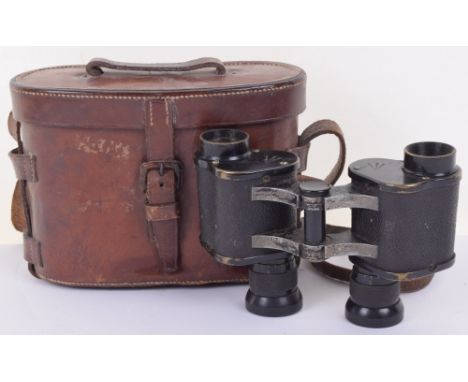 1916 British Officers Field Binoculars, stamped to the plate “Binocular Prismatic No3 (Mk II) x6 55142” and the other side “W