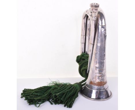 British 1916 Dated Bugle, being a silver plated example by Hawkes &amp; Son Dennan Street, Piccadilly, London. Later green ri