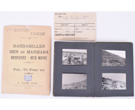 WW1 British Photograph Album of Gallipoli Interest and Battlefield Message Sent to the Commanding Officer of the 7th Highland