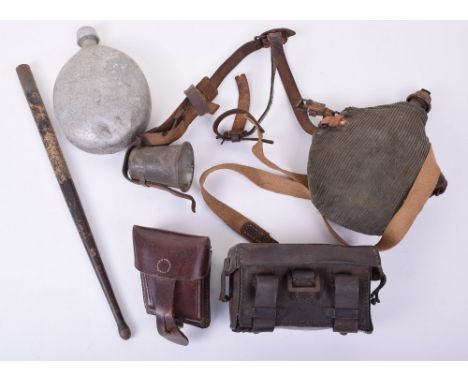 Mixed Lot of German WW1 Field Equipment, comprising an aluminium waterbottle issue-marked to Inf.-Rgt. Furst Leopold von Anha