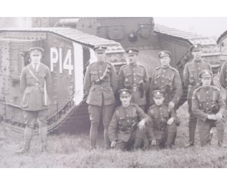 Framed Panorama Photograph of “B” Company 16th Tank Battalion British Army of the Rhine July 1919, Including Lance Corporal F