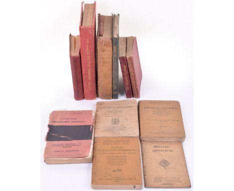 Grouping of WW1 Publications and Manuals, including 1914 Military Engineering, 1914 Infantry Training, 1909 Field Service Reg