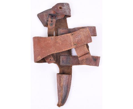 Pioneer Axe Holder, a nice condition in soft and supple leather being the carrying cradle for a pioneer axe. All stitching go