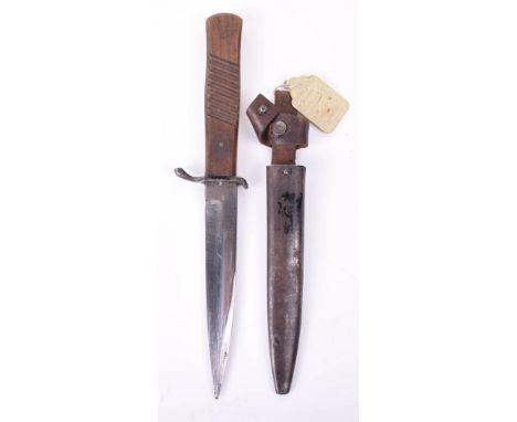 WW1 German Fighting Knife with Paper Provenance, a very nice chunky handled fighting knife measuring 28cm long overall with a