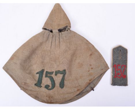 Pickelhaube Numbered Field Cover and Tunic Shoulder Board, a rare enlisted mans pickelhaube cover with wartime green numbers 