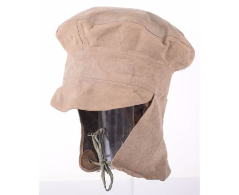 Scarce WW1 British Foul Weather Cap Cover, very good example of the khaki canvas cloth cover which was often worn by officers