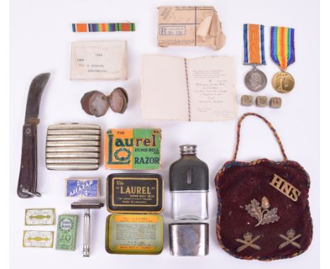 Great War 1/1st South Nottinghamshire Hussars and Machine Gun Corps Medals and Associated Items, the medals consisting of Bri