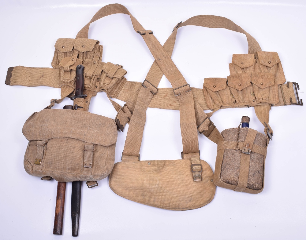Rare Complete WW1 British 08 Pattern British bing Equipment Set, superb condition full set con