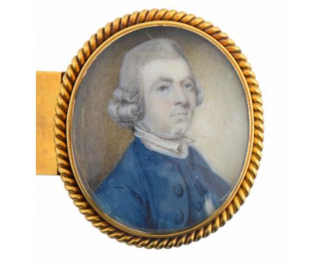 PORTRAIT MINIATURE.  ENGLISH SCHOOL, C1780 A GENTLEMAN  of either the Humphreys or Pryce of Gunley families, ivory, oval, 3.5