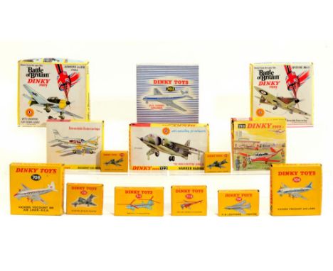 FOURTEEN DINKY TOY AIRCRAFT  including Comet 702 and Viscount 706 and 708, all boxed