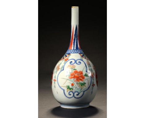 A JAPANESE IMARI BOTTLE SHAPED VASE, 18TH C  24cm  h ++In good condition with some light wear, no restoration