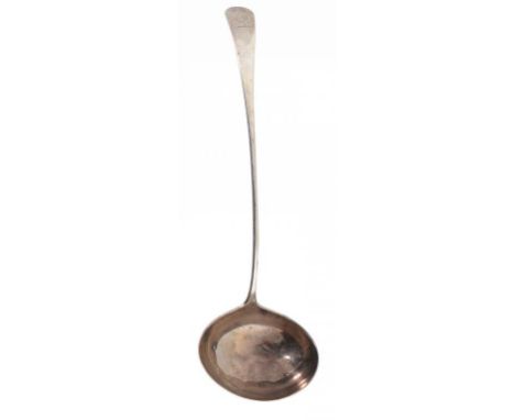 A GEORGE III SILVER SOUP LADLE  Old English pattern, crested, by Thomas Wallis, London 1793, 5ozs The crest is that of Pryce 