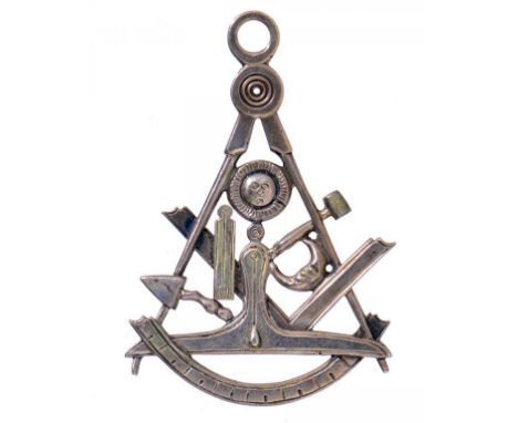 A SILVER MASONIC IRREGULAR SHAPED SYMBOLIC JEWEL, POSSIBLY BY MEYER LEVI, C1820 5.6cm h, unmarked, 7.5dwts Cf Harris (T I) Th