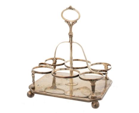 A GEORGE III SILVER CRUET FRAME  25cm h, by Crispin Fuller, London 1810, 25ozs 5dwts ++Light scratches and wear consistent wi