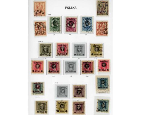 Poland large used stamp collection in seven boxed Davo albums from 1918-2007, plus thirteen albums, stock books, first day co