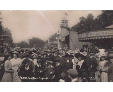 A collection of approximately 84 postcards of Oxfordshire including photographic postcards titled ‘St Giles Fair, Oxford’, ‘W