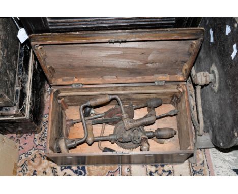 A wooden box of tools 