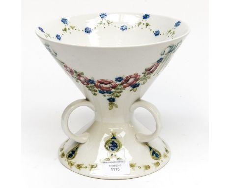 William Moorcroft for James MacIntyre, an 18th Century pattern tree handled conical vase, circa 1900, double cone form with l