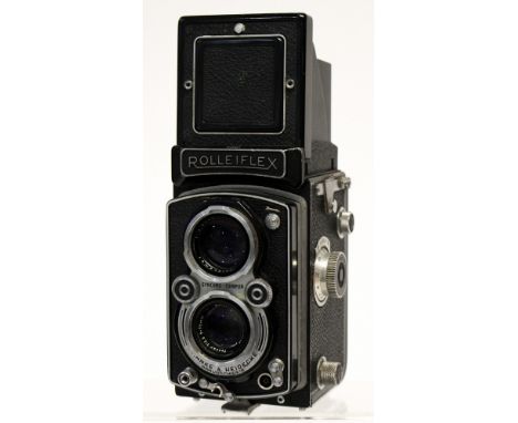 Rolleiflex: A Franke & Heidecke, Braunschweig, Rolleiflex TLR camera, serial no. 1262487, wear to camera, shutter appears in 