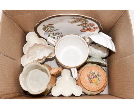 A group of Royal Worcester items, including a TYG blush ivory trinket bowl etc (some items have minor damage) 