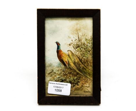 R. Austin for Royal Worcester framed and glazed plaque, Pheasant and his Hen 