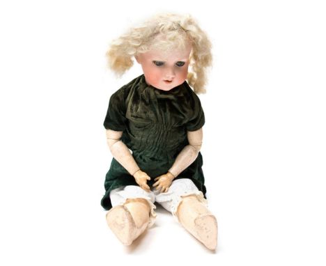 Armand Marseille: An Armand Marseille bisque head doll, inscribed to back of neck 'Armand Marseille Germany 390 A. 6 ½. M.', 