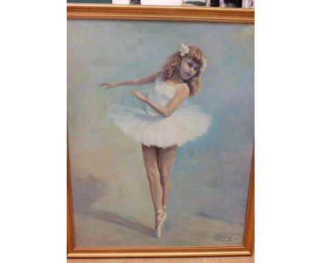 A large oil on canvas, 20th Century, continental, whole-length portrait of a ballet dancer, signed by Georges Baffert, possib