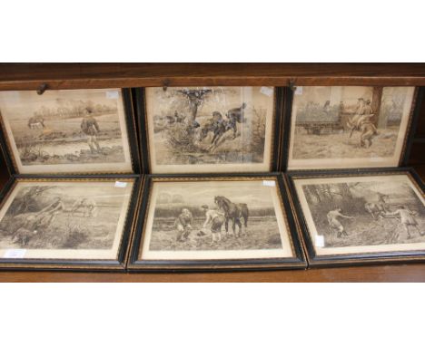 A set of C E Brook hunting prints, framed (6) 