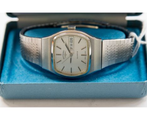A vintage 1950s Buler wristwatch, Swiss side wind, an unworn stainless steel Rotary bracelet watch and a Ben Sherman stainles