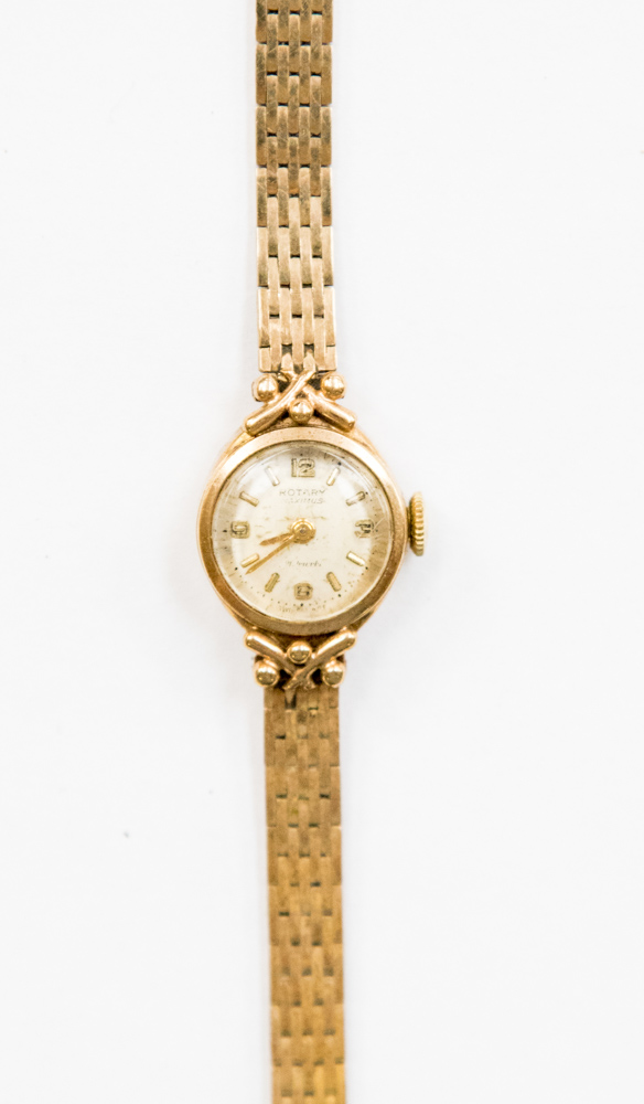 A vintage Rotary ladies 9ct gold bracelet watch