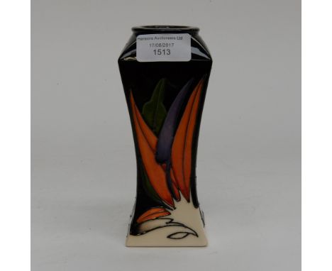 A Moorcroft square vase in the 'Paradise Found' pattern, 1st quality, designed by Vicki Lovatt, dated to the base 2013 