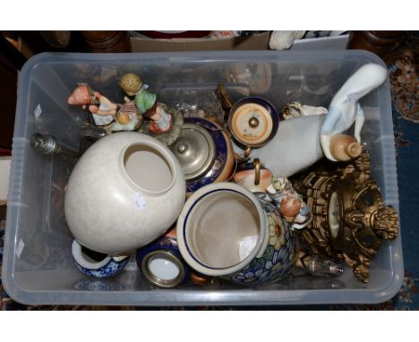 A Poole Pottery vase with Goebel 1996 'Special Delivery BH10' and assorted ceramics (1 box)