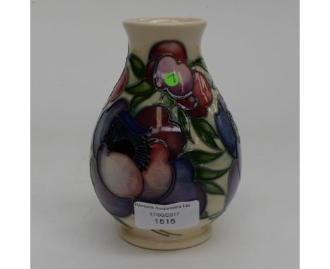 A Moorcroft vase in the Anemone blush pattern, 1st quality, designed by Emma Bossons, dated to the base June 2017 