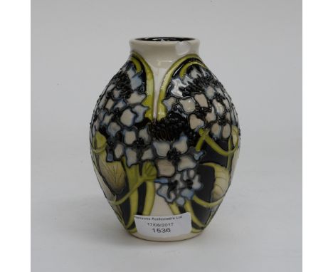 A Moorcroft Trial vase in the Hydrangea pattern, 1st quality, designed by Vicki Lovatt, in an unusual colourway, dated to the
