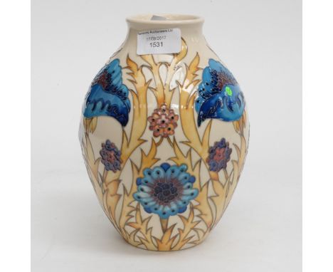 A Moorcroft vase in the Feast Poppy pattern, 1st quality, dated June 2017, standing approx 22 cm high 