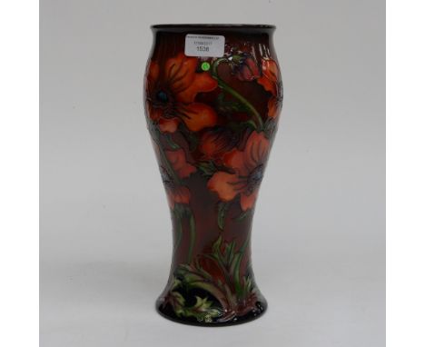 A Moorcroft trial vase in the 'Daughter of the Wind' pattern, 1st quality, in flambe by Kerry Goodwin to the base 13-6-16, st