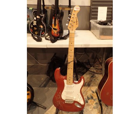Signed Chubby Checker California guitar with CoA CONDITION REPORT: Appears in good condition. Only number on the item is HYE0