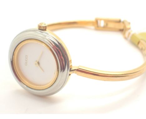 Genuine Gucci gold plated bangle wristwatch